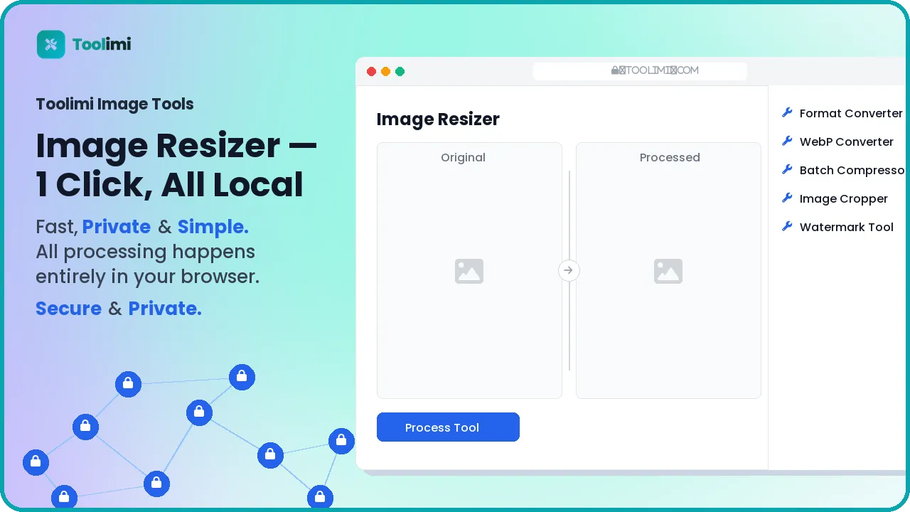 Resize PNG, JPG, and WebP images online for free